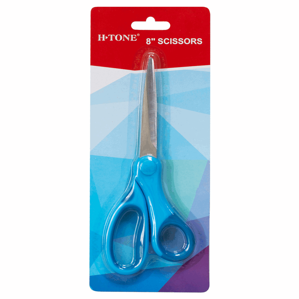 Ножиці офісні 200 мм (20 см) в блістері, блакитні з синім H-Tone (JJ406336)